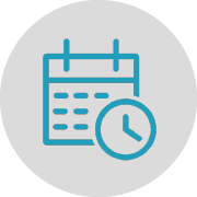 Icon Kalender mit Uhr